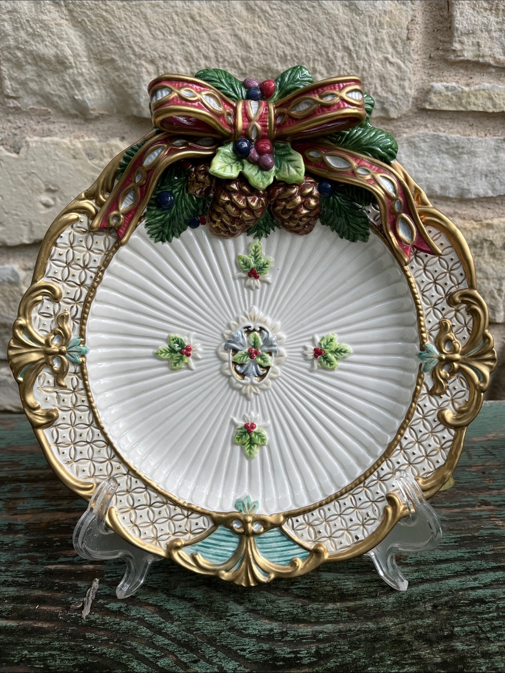 Fitz and Floyd Florentine Christmas Canape Plate